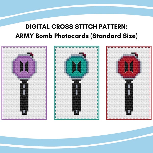 BTS ARMY Bomb Photocard Cross Stitch Pattern | PDF Instant Download