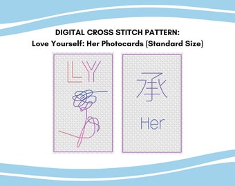 Love Yourself: Her Vinyl - BTS Standard Photocard Cross Stitch Pattern | PDF Instant Download