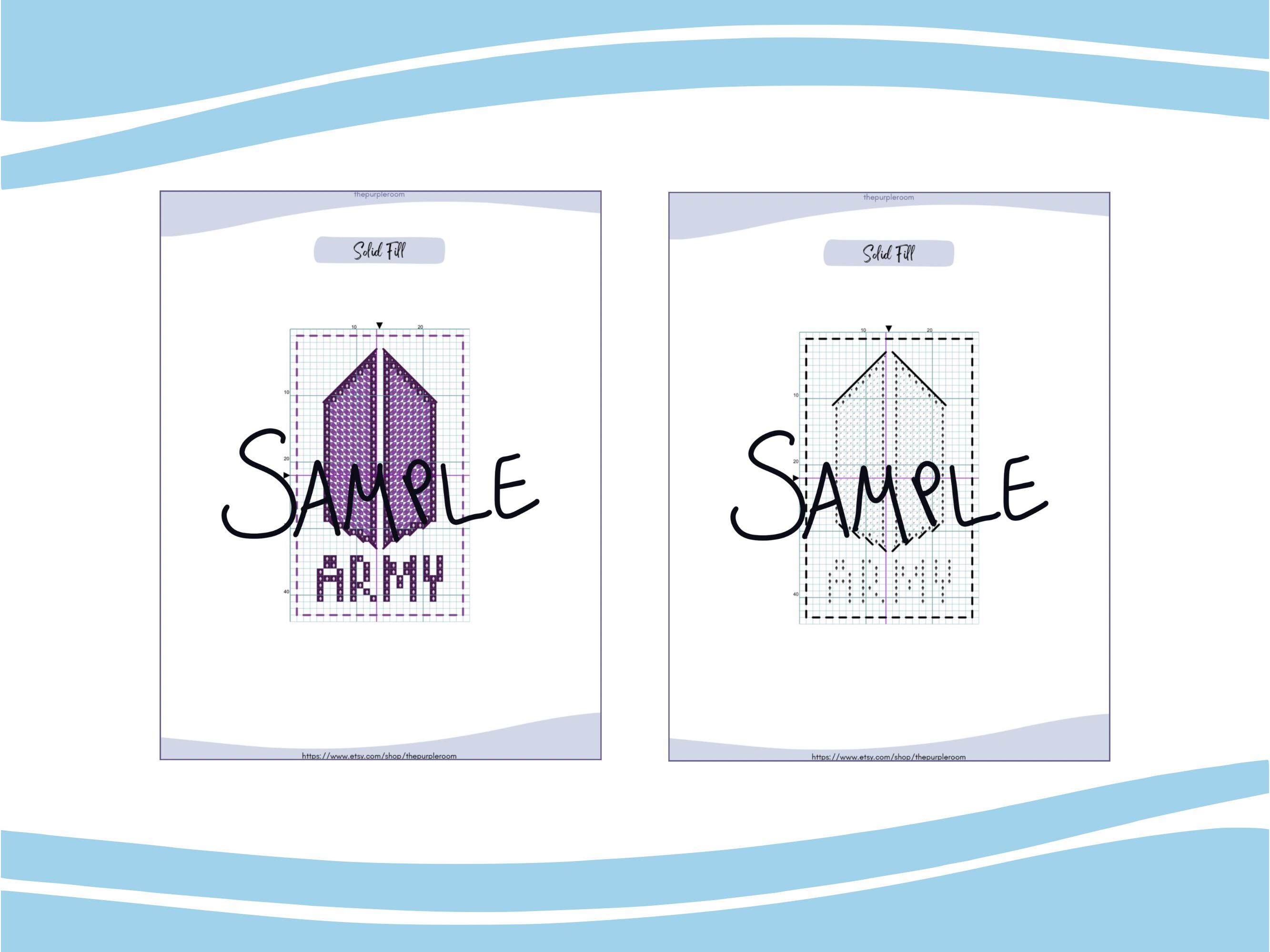 BTS ARMY Logo Photocard Cross Stitch Pattern | PDF Instant Download - Etsy