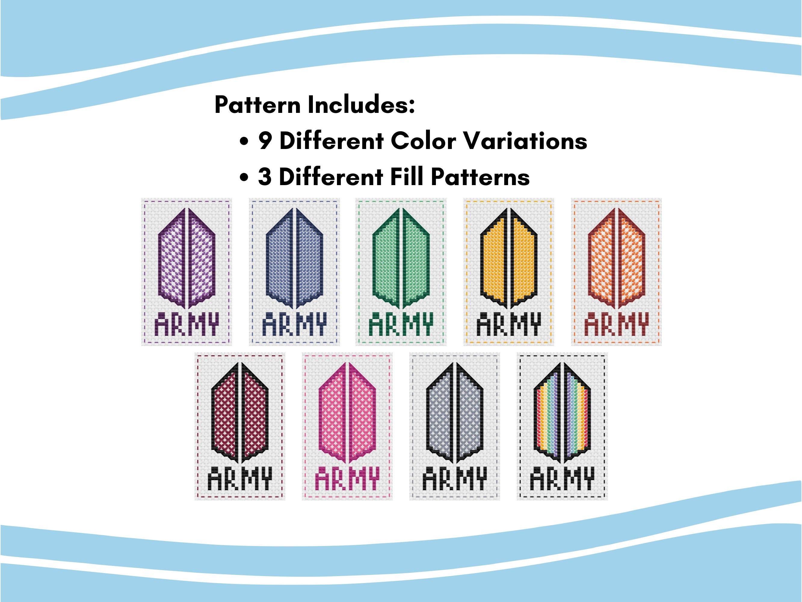 BTS ARMY Logo Photocard Cross Stitch Pattern | PDF Instant Download - Etsy