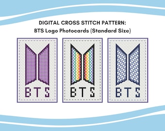 BTS Logo Photocard Cross Stitch Pattern | PDF Instant Download