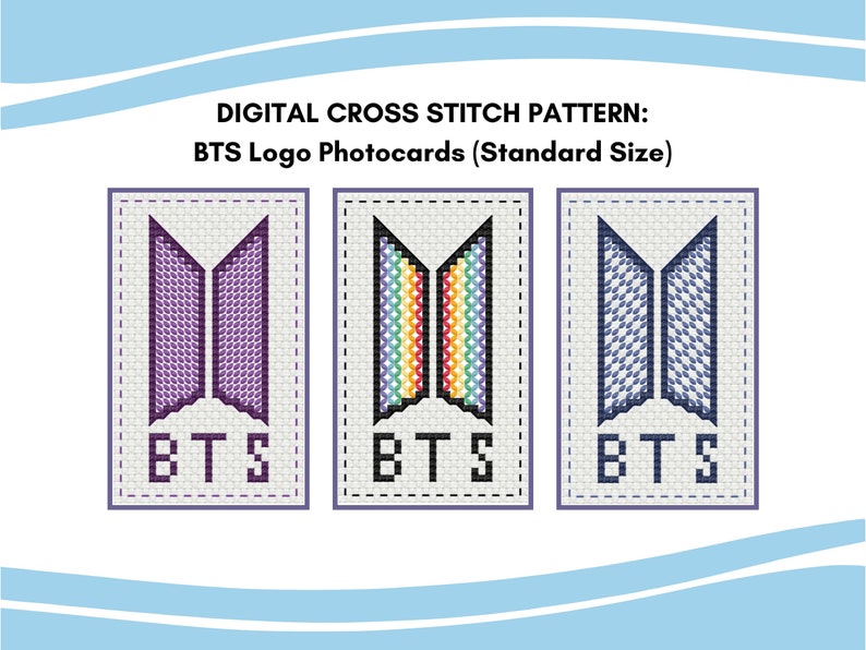 BTS Logo Photocard Cross Stitch Pattern | PDF Instant Download - Etsy