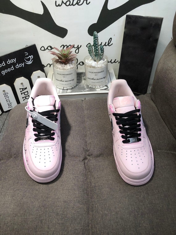 Custom Air Force 1 Custom Nike Shoes Custom Pink Sneakers Graffiti Design Nike AF1 Creative Hand Painted Gifts Gifts for Women Etsy UK