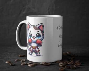 Taza con gato Muay Thai