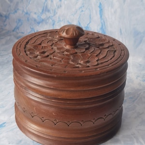Scatola per sigarette in legno vintage, intagliata a mano, organizer per sigarette