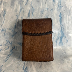 Tabacchiera in pelle vintage, scatola per sigarette, portasigarette vintage, portasigarette in pelle, porta carte da gioco in pelle