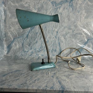 Vintage Small Desk Table Metal Lamp Made In Poland Industrial Design Movable Аrm Lamp