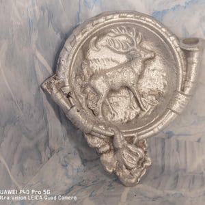 Posacenere vintage in alluminio pressofuso con scena di caccia al cervo, decorazione per la casa, posacenere decorativo per la caccia