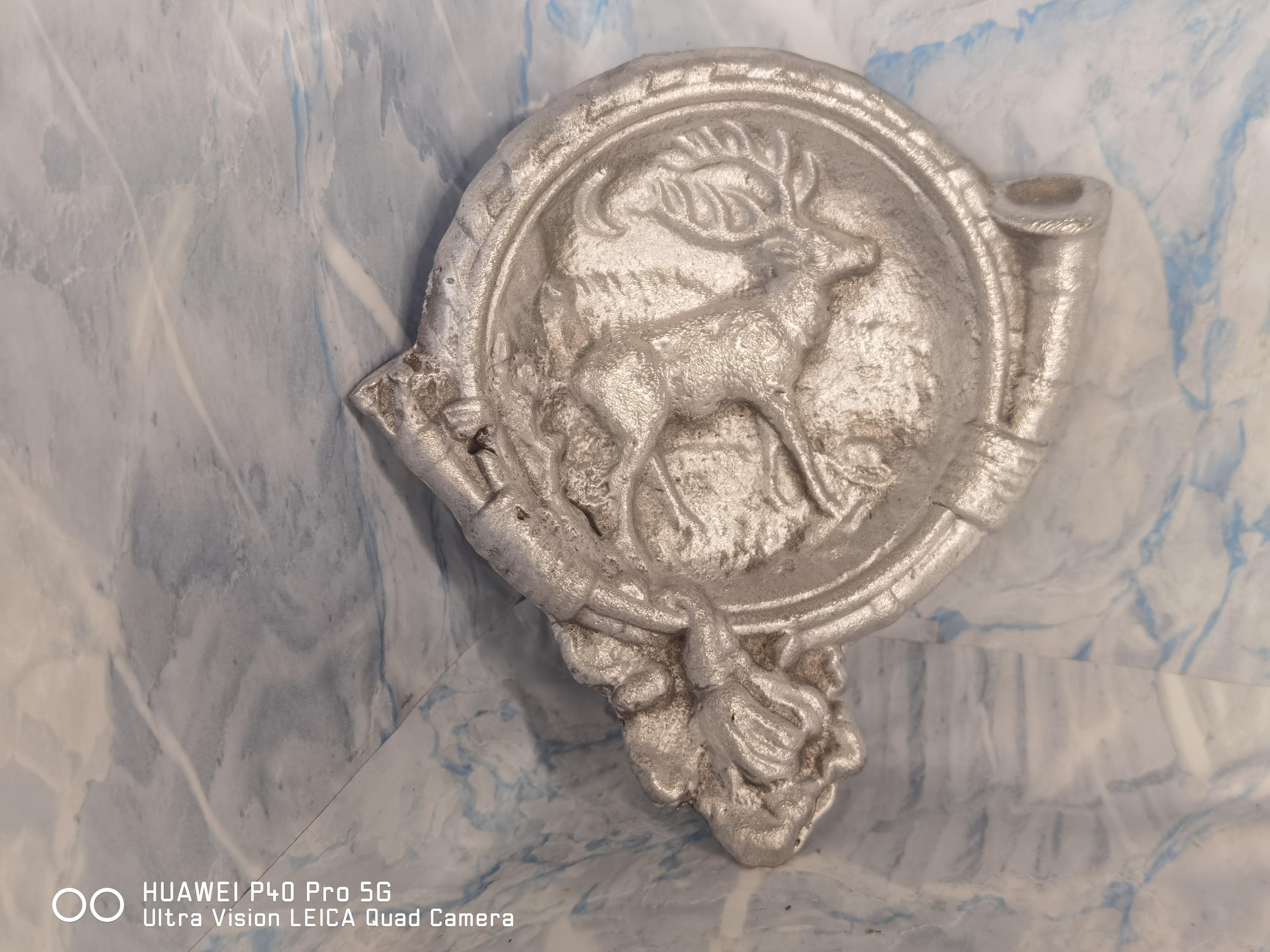 Vintage Cast Aluminum Deer Hunting Scene Ashtray Home Decor Hunting Decor Ashtray