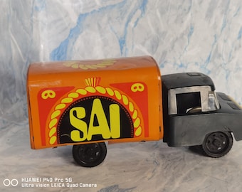 Vintage USSR Norma Tin Toy Truck, SAI Bulka Loaf Friction Toy