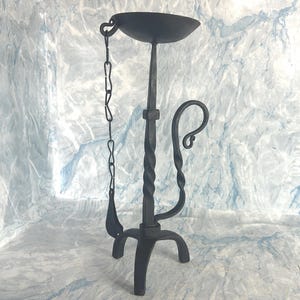 Vintage Hand Forged Iron Candlestick Holder able Candleholder Black Iron Old Wrought Iron Candlestick Holder
