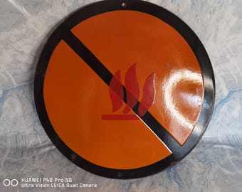 Cartello vintage in smalto "No Fire", decorazione industriale (12,6 pollici)