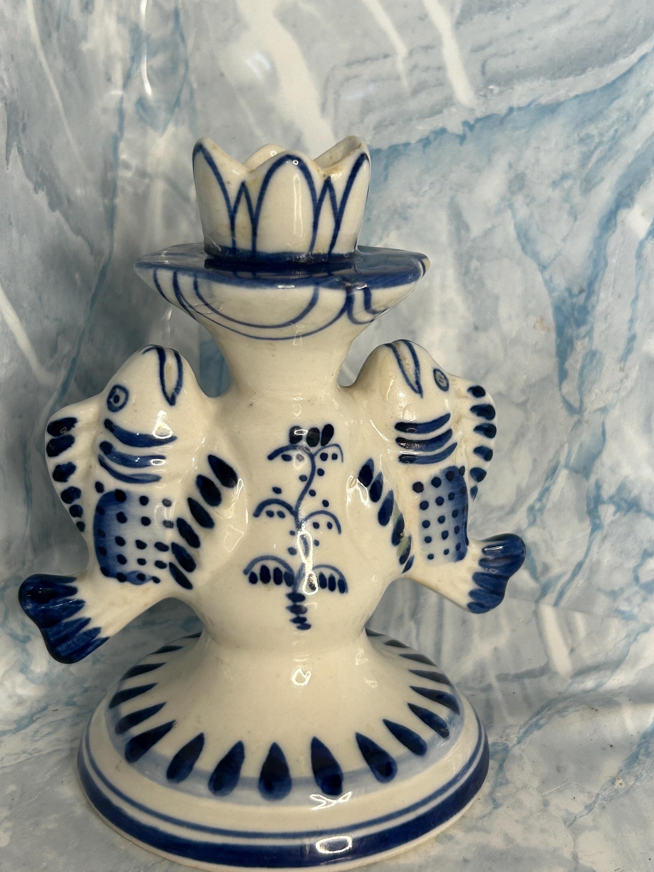 希少】旧ソ連製 Gzhel グジェリ 陶磁器人Made in USSR ラベル 希少】旧