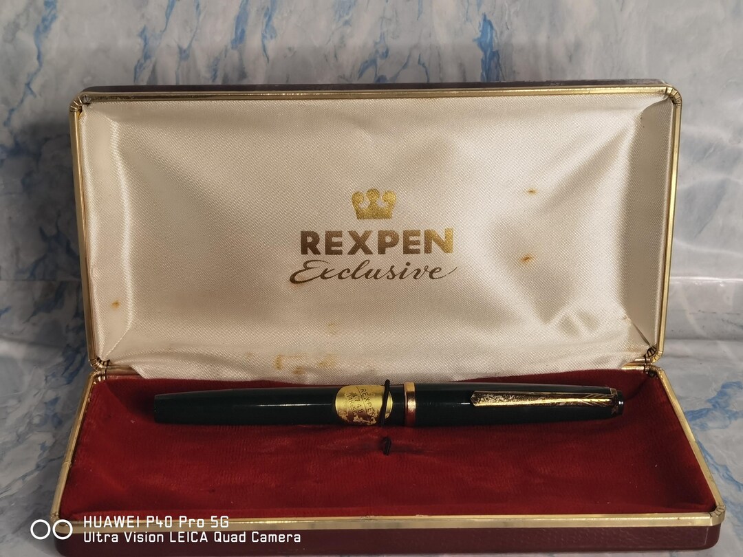 Vintage REXPEN EXCLUSIVE TOZ 14K Gold Nib Fountain Pen in Original