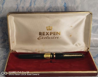 Vintage REXPEN EXCLUSIVE TOZ 14K Gold Nib Fountain Pen in Original