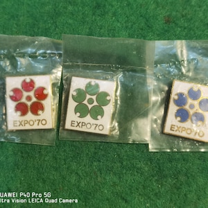 Set of 3 Japan World Exposition Osaka 1970 Expo 70 Logo Pin Badge Enamel Badge
