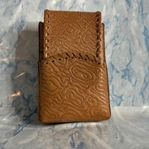 Vintage Leather Snuffbox, Cigarette Box, Vintage Cigarette Case, Leather Cigarette Cases Leather Playing Card Case