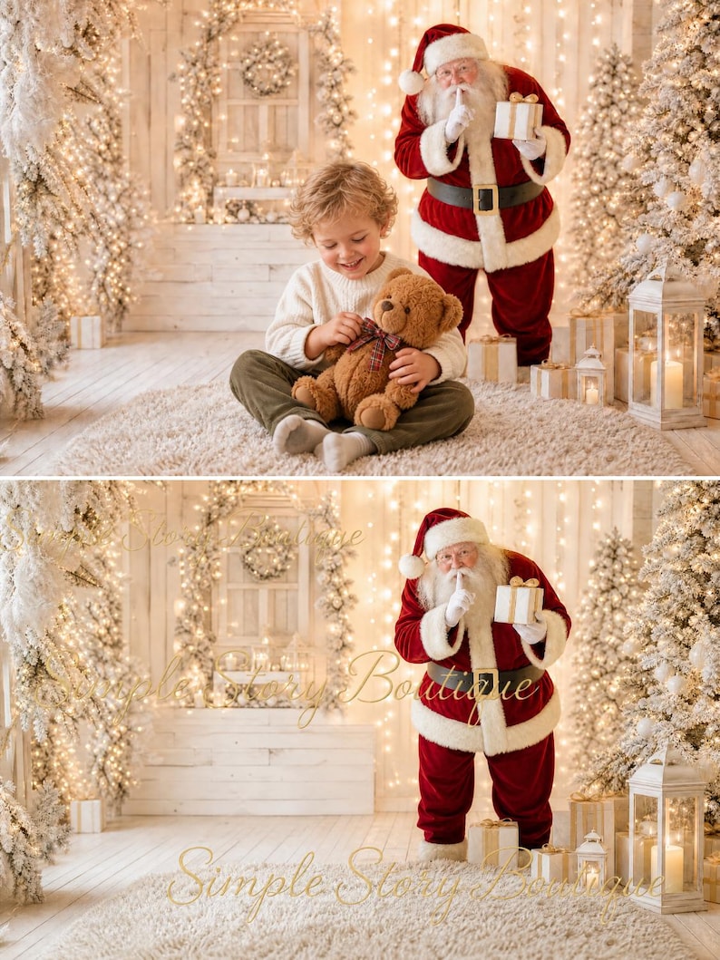 Christmas Santa Digital Backgrounds, 15 Holiday Photo Backdrops - Etsy ...