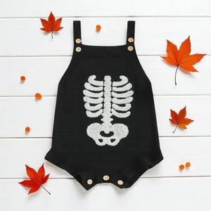 Baby Skeleton Costume Romper, Baby Boy Girl Halloween Sleeveless Bodysuit, Newborn Spooky Halloween Costume Outfit, Baby Shower Gift