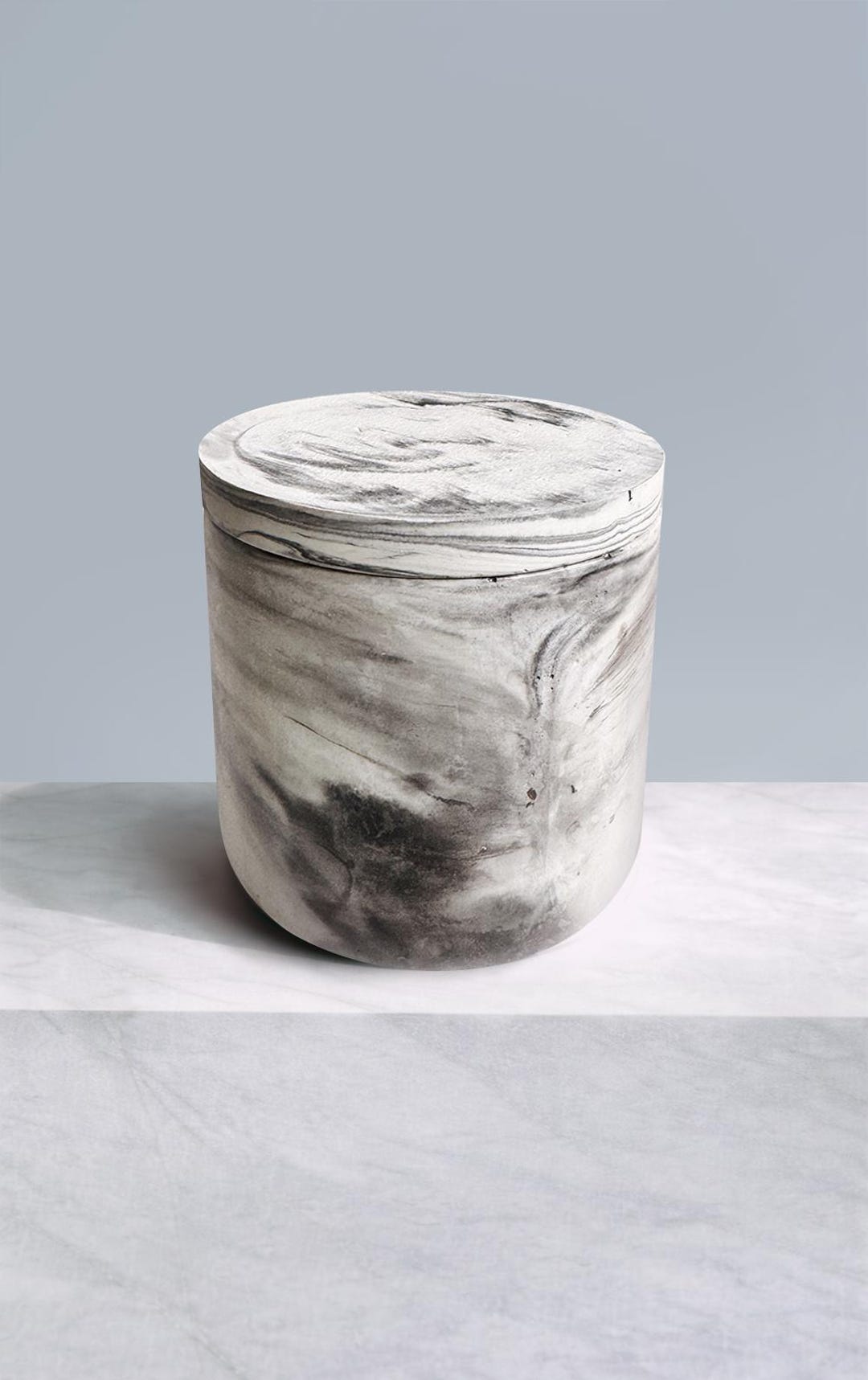 Handmade Marble Gypsum Jar With Lid – Minimalist Home Decor Gift ...
