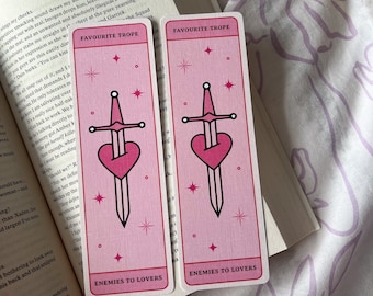 Marcapáginas de Enemigos a Amantes - Bookish Trope - Marcapáginas Rosa E2L