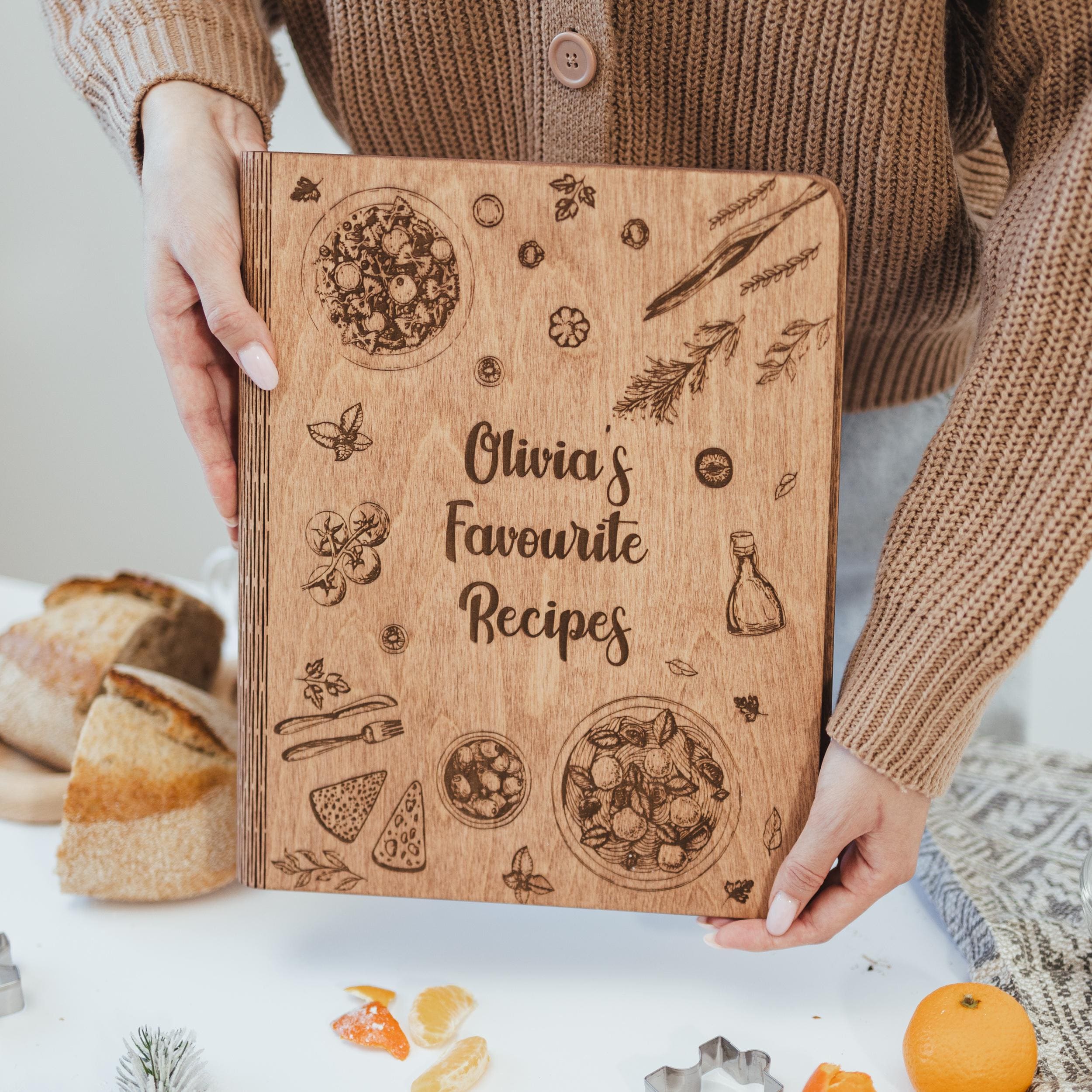 Personalized Recipe Book, Custom Recipe Book, Blank Cookbook for Mom, Kitchen Device, Mom Christmas Gift, Grandma Gift, Mama&#39;s Kitchen Decor
