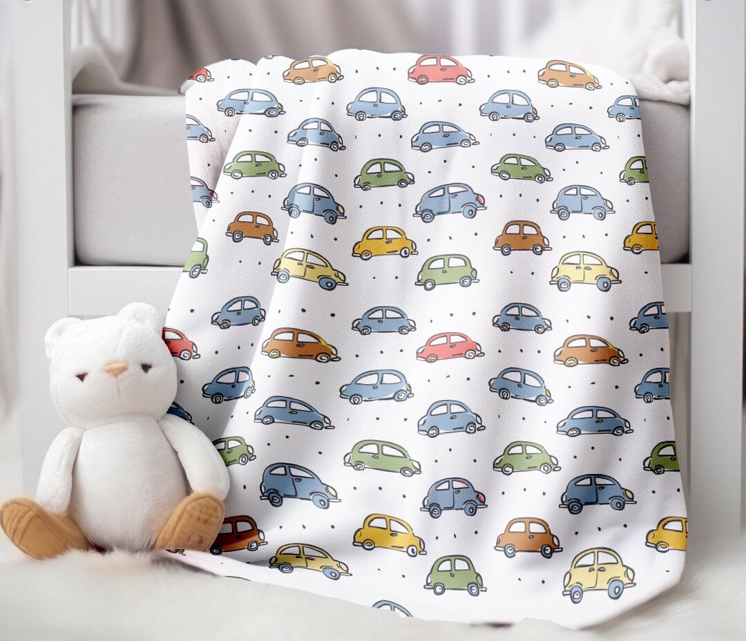 Baby Blue Cars Receiving Baby Blanket