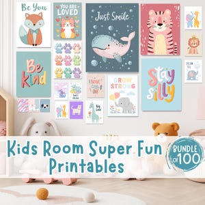 Kids Nursery Wall Art Prints: 100+ Animal Theme Decor (Digital Download