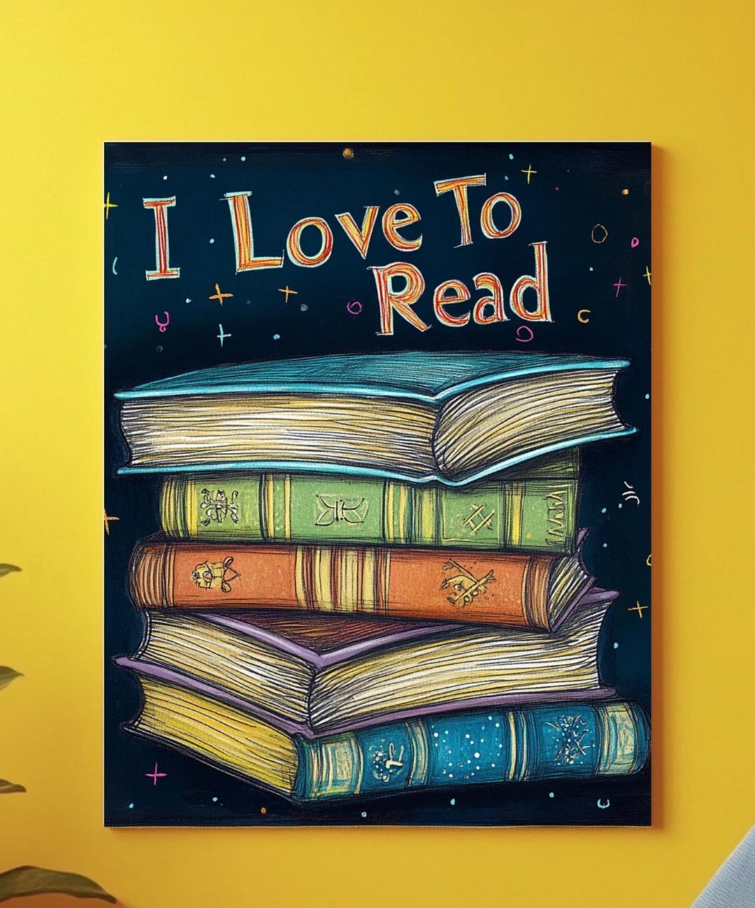 Kid's Room Wall Art, Love to Read Kids Art Print, Reading Gift for Kids ...