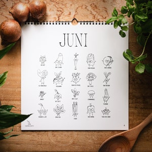 Seasonal calendar Vegetables & Fruits timeless minimalist hand-drawn special gift image 4