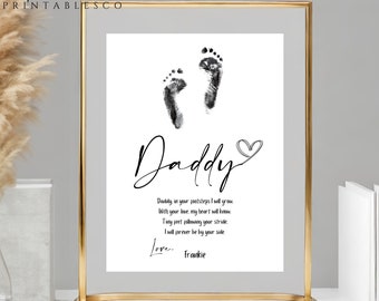 Huella del Día del Padre Recuerdo personalizado para papá Regalo para papá Regalo del Día del Padre imprimible Huella del recién nacido Recuerdo de los niños del día del padre