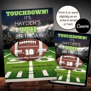 Football Invitation Football Birthday Invitation Sports Party Invite Football Game American Football Invitation Touchdown Football Invite