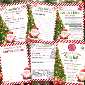 Carta a Papá Noel, Carta a Papá Noel, Actividades navideñas para niños imprimibles, Correo del Polo Norte, Correo de Papá Noel, Carta con la lista de buenos deseos, Dibujo para Papá Noel