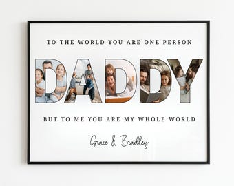2 plantillas de fotos editables para cartas de papá, regalo personalizado para el Día del Padre, regalo imprimible para papá.