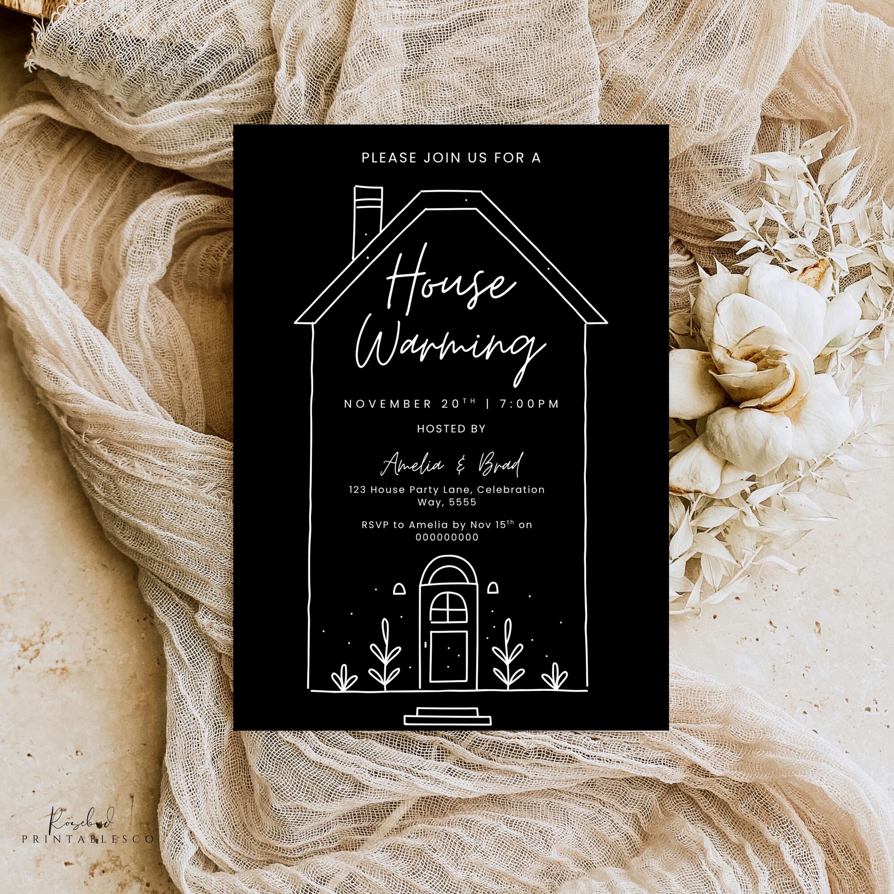 Editable House Warming Invitation House Warming Party Minimalist Boho ...