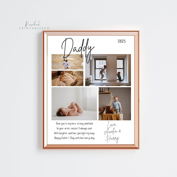 Father's Day Photo Gift Printable Fathers Day Collage Editable Photo Gift For Dad From Kids to Dad Fathers Day Photo Activity DIY Dads Day