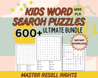 Kids Word Search Puzzles Solutions Educational Activity Learning Activity Word Search Puzzles Kids Printable School Home Education MRR PLR
