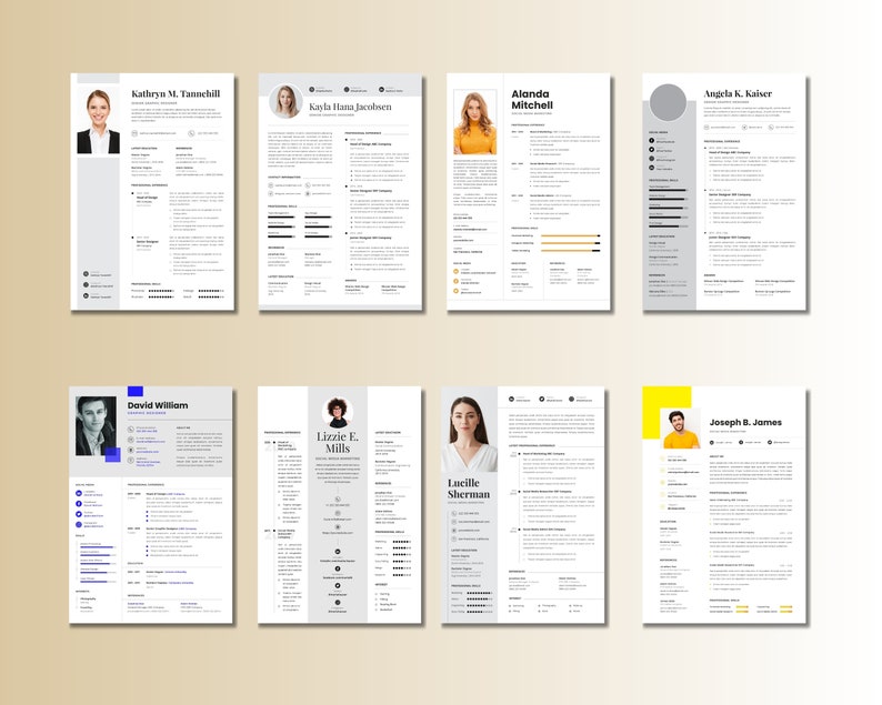 100 Professional Resume Template Bundle for Doc Ai Pdf Eps Modern ...