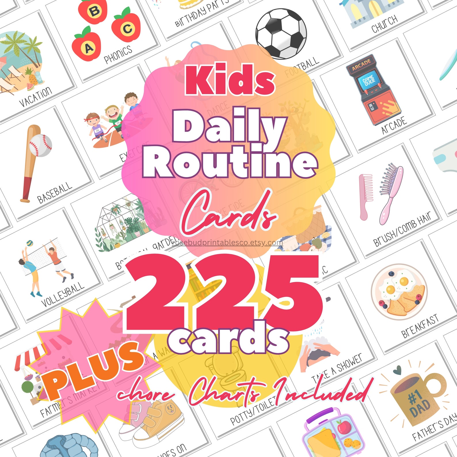 Daily Routine Cards Toddler Routine Chart Visual Schedule for Kids ...
