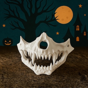 Halloween Skull Monster Mask – 3D Printed Horror Face Mask for Costume & Cosplay Party