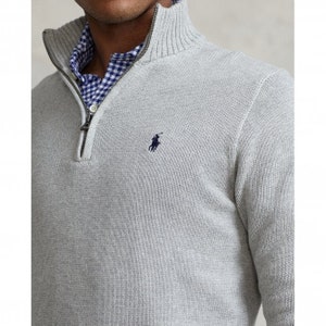 1/4 Zip Polo Ralph Lauren Cotton Light Weight Sweater Jumper for Men image 4