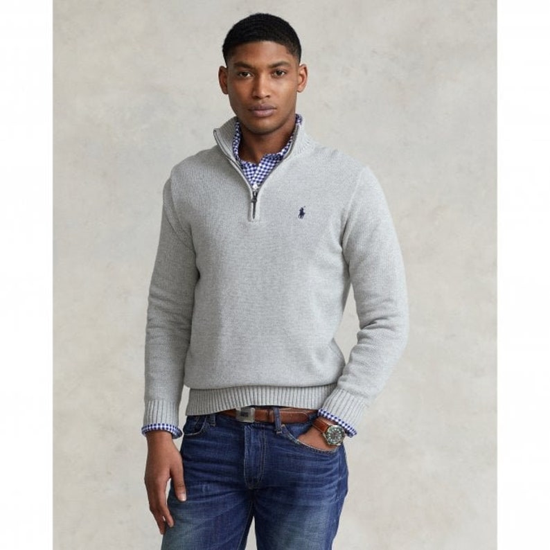 1/4 Zip Polo Ralph Lauren Cotton Light Weight Sweater Jumper for Men image 5