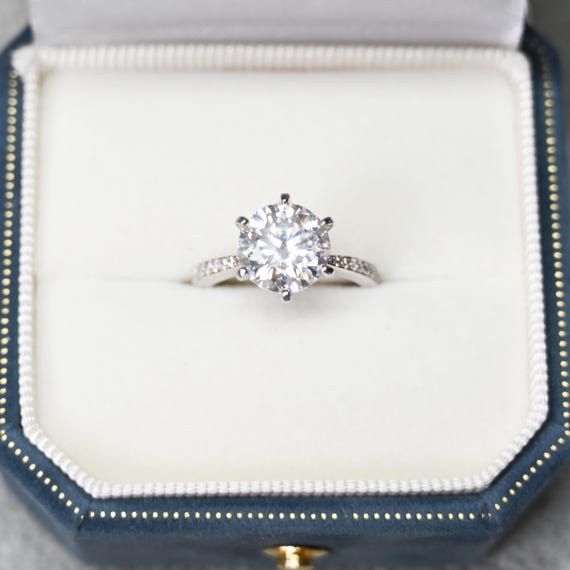 3-Carat Moissanite Ring: Platinum-Plated S925 Silver Proposal Ring