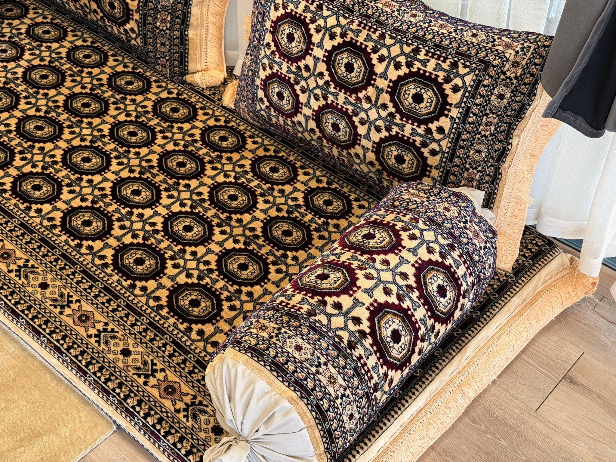 Handmade Afghan Toshak, Arabic Floor Seating With Backrest Pillows