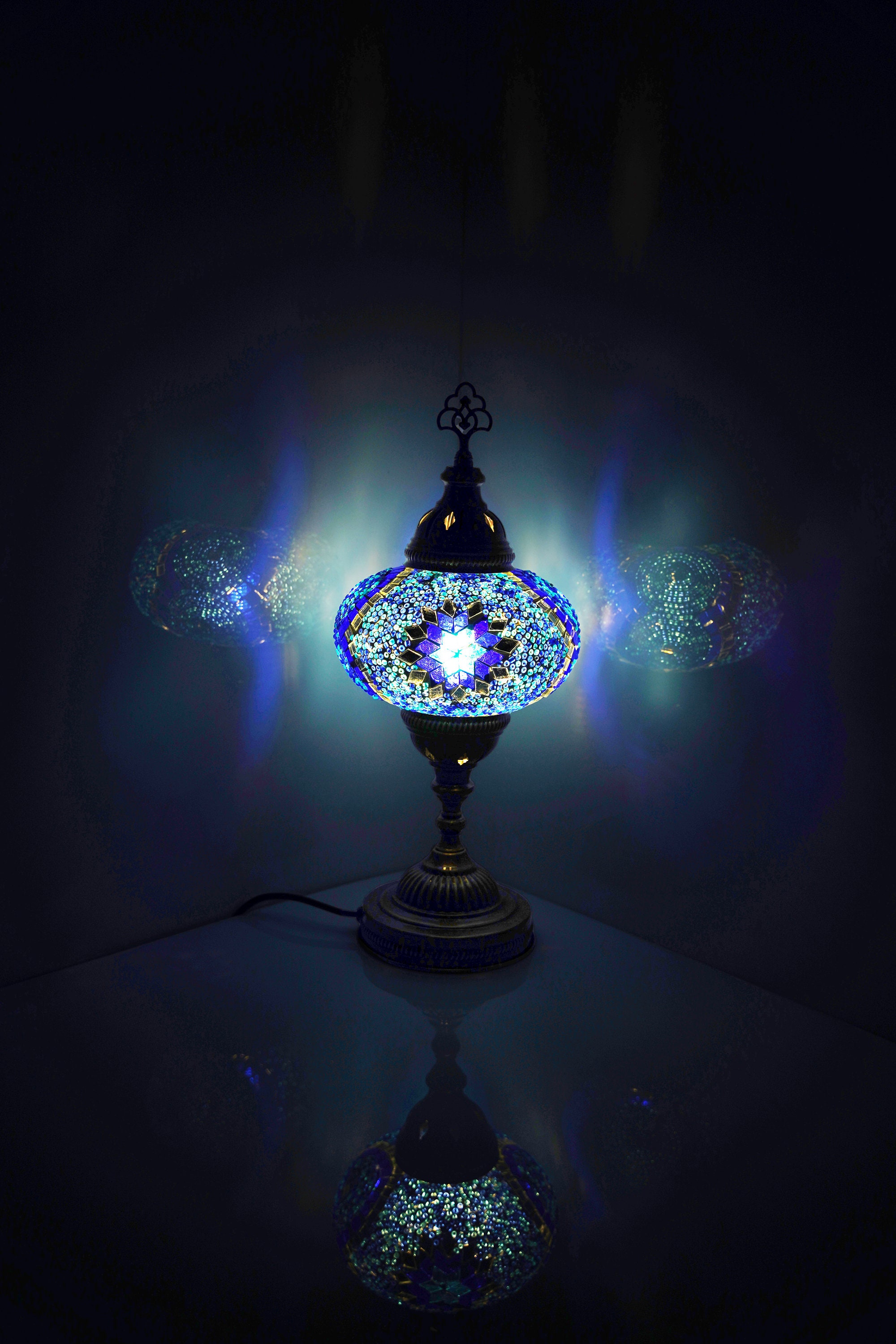 Turkish Living Room Lamp, Mosaic Lighting With Bulb, Antique Turkish