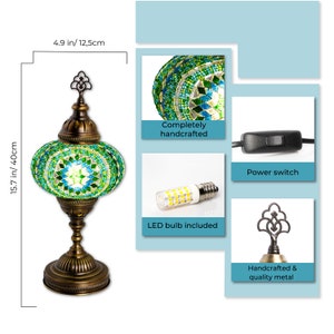 Vintage Glass Lamps, Traditional Mosaic Floor Lamps, Night Light, Souvenir Lamps, Tiffany Lamp, Turkish Mosaic Lamp, Bedside Table Lamps image 9