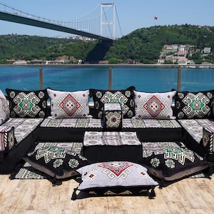Arabic Majlis Floor Sofa | Boho Lounge Sofa Set | Floor Cushion Set | Living Room Floor Sofa | Turkish Floor Seating Set | Custom Made Sofas