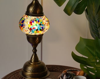 Bohemian Table Lamp, Turkish Lampshade, Stained Glass Lamp, Retro Lamp, Antique Turkish Floor Lamp, Housewarming Gift, Turkish Lighting