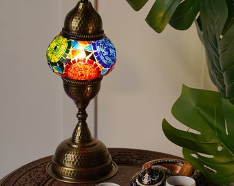 Turkish Bedside Table Lamps, Souvenir Lamps, Housewarming Gifts, Mosaic Chandelier Lamp, Vintage Desk Lamp, Retro Lamp, Standing Glass Lamp