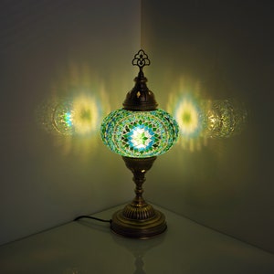 Lámparas de vidrio vintage, Lámparas de piso de mosaico tradicionales, Luz nocturna, Lámparas de recuerdo, Lámpara Tiffany, Lámpara de mosaico turco, Lámparas de mesita de noche imagen 2